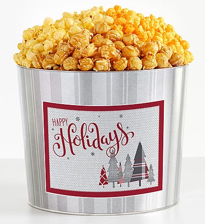 Tins With Pop® Happy Holidays Plaid Trees